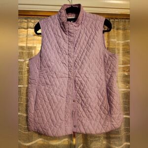 Croft & Barrow Diamond Quilted Puffer Vest Lilac Size XL Like New